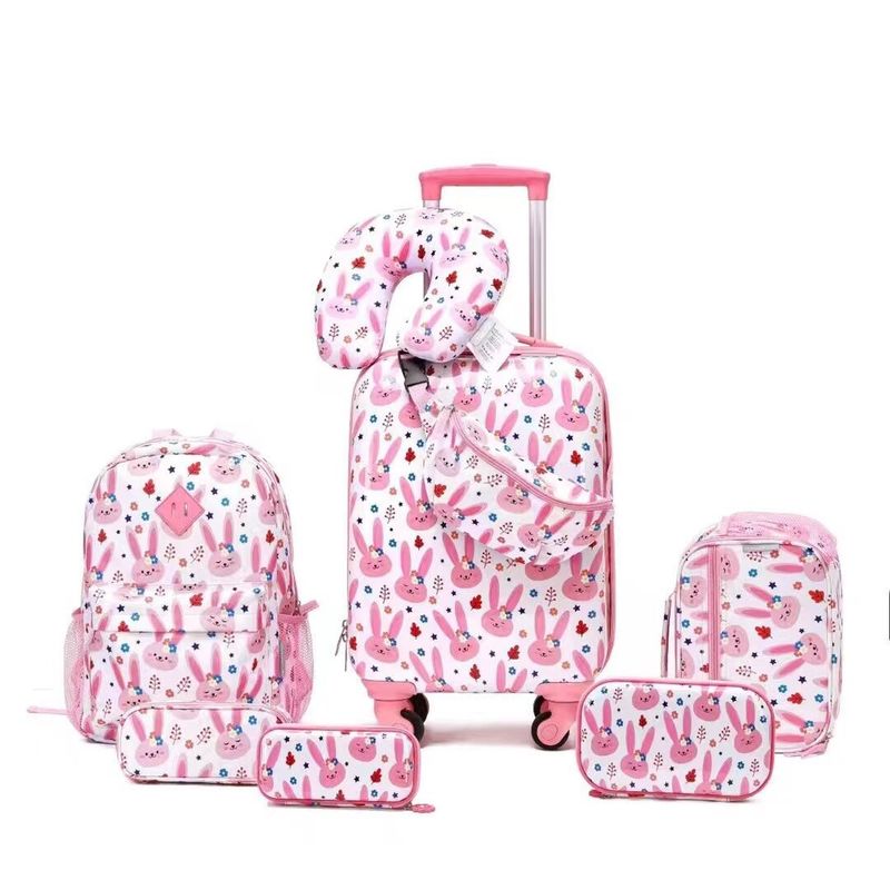 Çocuk Bagajı 6 Parça Set 16 Inch Çocuk Dolaşan Bagaj Hediye Çocuk Çanta Kızlar İçin