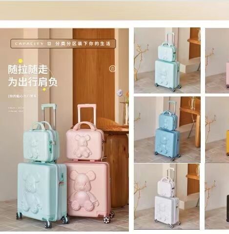 Çanta Setini Taşıyın ABS Trolley Bagaj Hardshell Spinners Çocuklar için Çanta Öğrenciler Kızlar Erkekler
