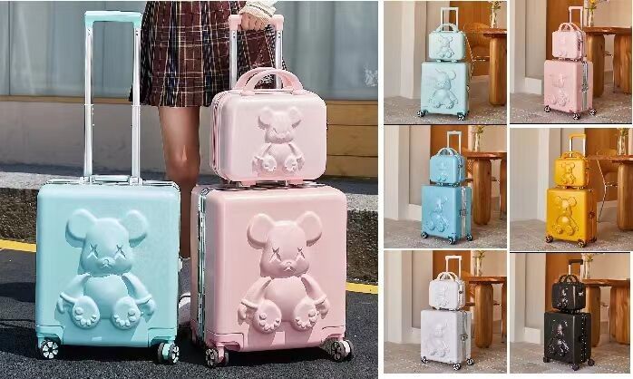 Çanta Setini Taşıyın ABS Trolley Bagaj Hardshell Spinners Çocuklar için Çanta Öğrenciler Kızlar Erkekler