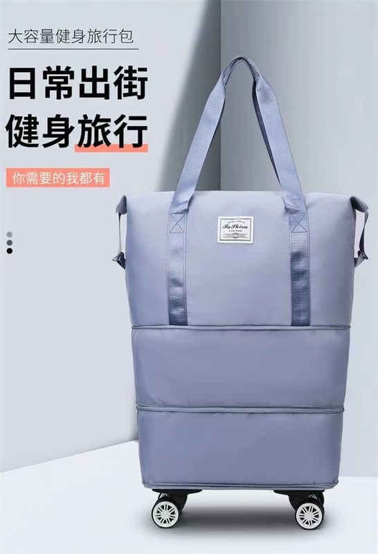 Tekerlekli Katlanabilir Çanta Su geçirmez Omuz Dış Kullanım Çantalar Seyahat Çantaları Katlanabilir Seyahat Çantası