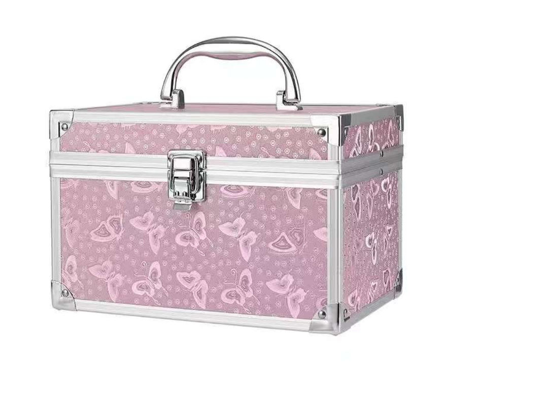 Düşük MOQ Ayna ile Vanity CASE Makyaj Fırça CASE Seyahat Makyaj Kutusu Bagaj Alüminyum Kozmetik CASE Organizer Depolama