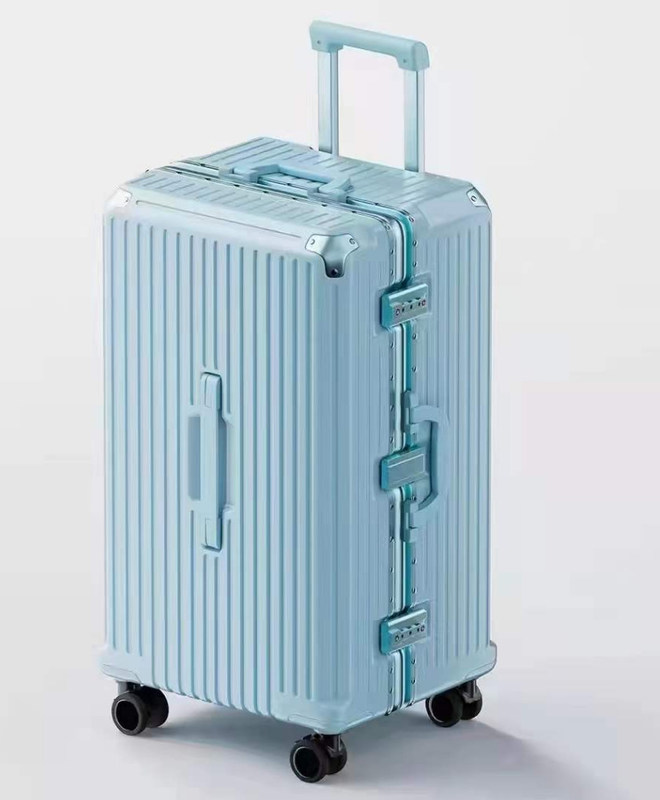 En büyük çok fonksiyonel battaniyeli bagaj çantası 20 inç alüminyum bagaj bardak tutucu ile alüminyum çerçeve sert ekipman bavul