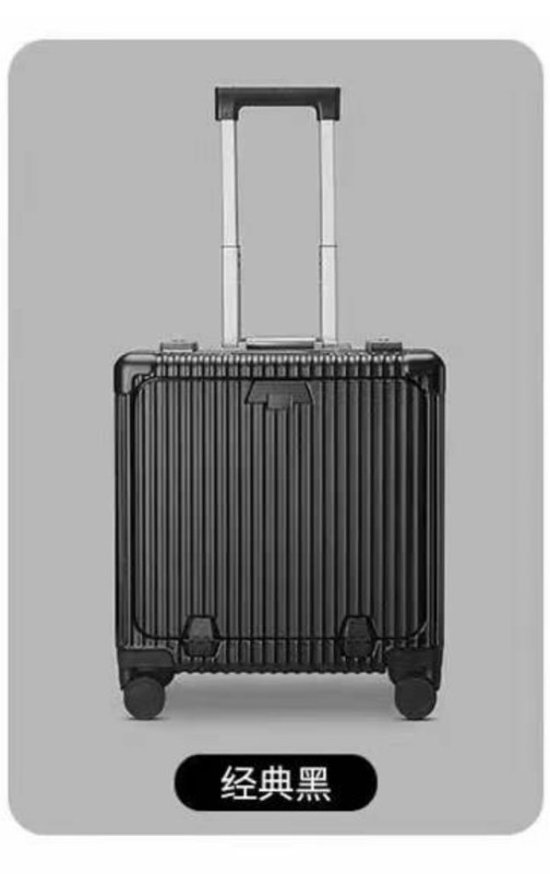 18 inç taşıma bagajı ön cebine alüminyum çerçeveli sert kabuklu çantalar tekerlekli bagaj çantaları TSA Loc ile