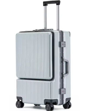 Ön Kapak Yan Açık Trolley Bavul İş Gemi Kutusu USB Şarjla Çekme Çubuğu Sessiz Evrensel Tekerlek